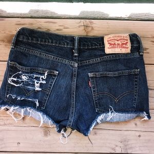 high wasted distressed jean shorts